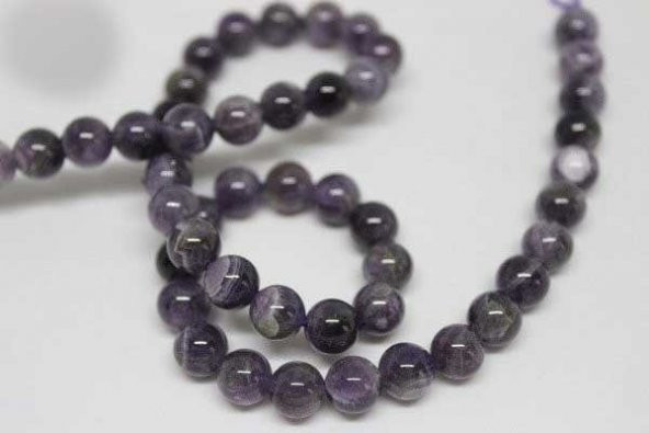 Ametist Taşı Koyu Renk 8mm/adet - Resim 8
