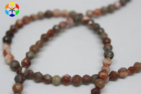 Jasper Taşı Faset Kesim 4mm/adet (9856-1) - Resim 2