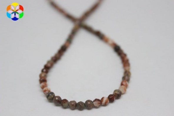 Jasper Taşı Faset Kesim 4mm/adet (9856-1) - Resim 3