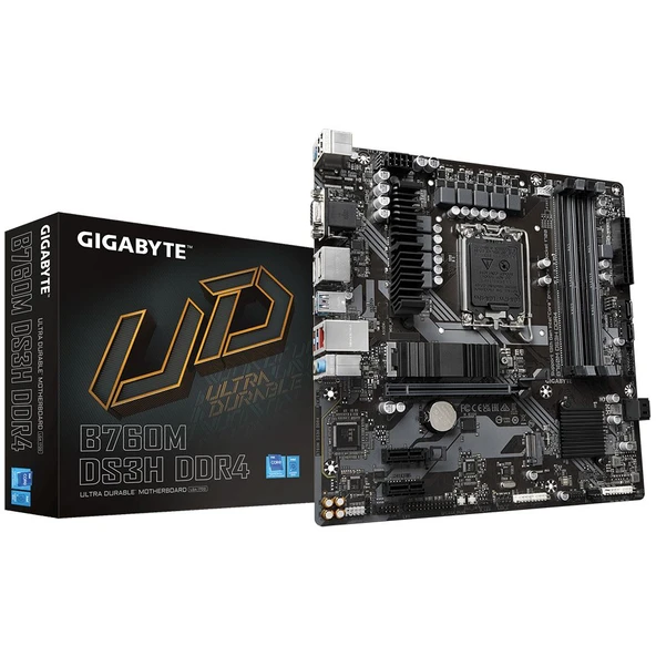 GIGABYTE B760M DS3H DDR4 3200Mhz(OC) M.2 ATX 1700p