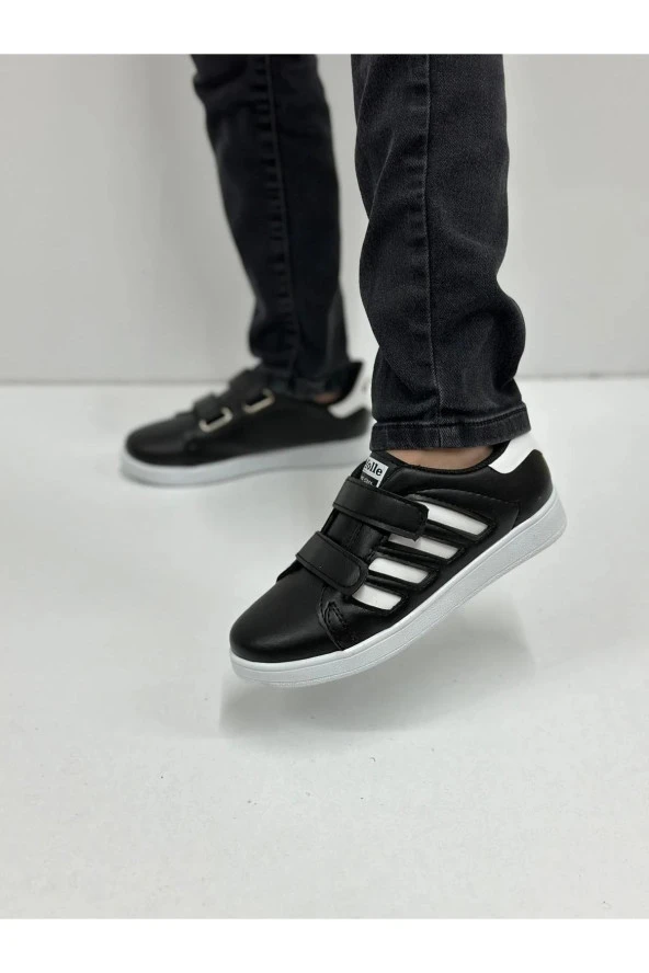 Modatalika Çocuk Çizgili Cırtlı Spor Ve Günlük Ayakkabı - 2