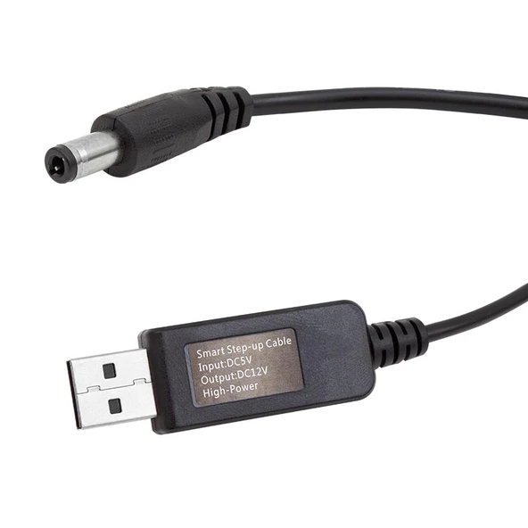 POWERMASTER PM-6053 USB TO DC 5.5*2.5MM UÇLU 12 VOLT - 1 AMPER 5 VOLT TO 12 VOLT ÇEVİRİCİ ADAPTÖR