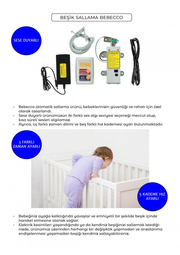 Otomatik Beşik Sallama Aparatı bebecco - 3