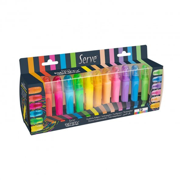 Serve Berry Fosforlu Kalem 12 Li Set SV-BRFK12KTFRPS