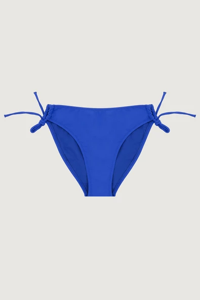 Mavi Yandan Bağlamalı Tek Alt Bikini