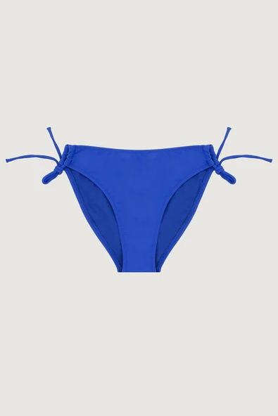 Mavi Yandan Bağlamalı Tek Alt Bikini