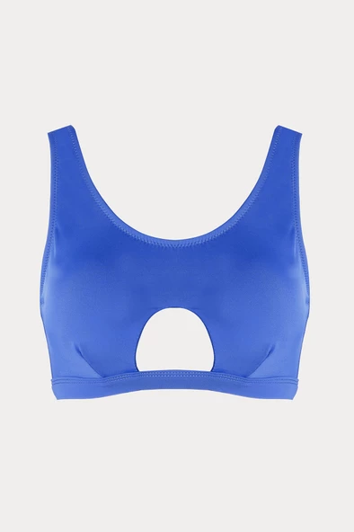 Mavi Halter Tek Üst Bikini