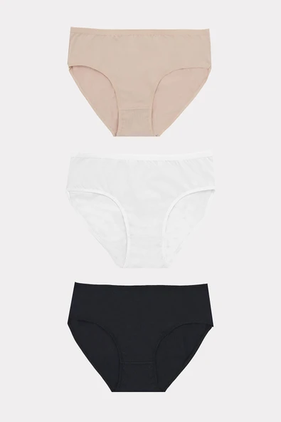 Siyah-Beyaz-Ten 3lü Bato Külot ürün görseli 1