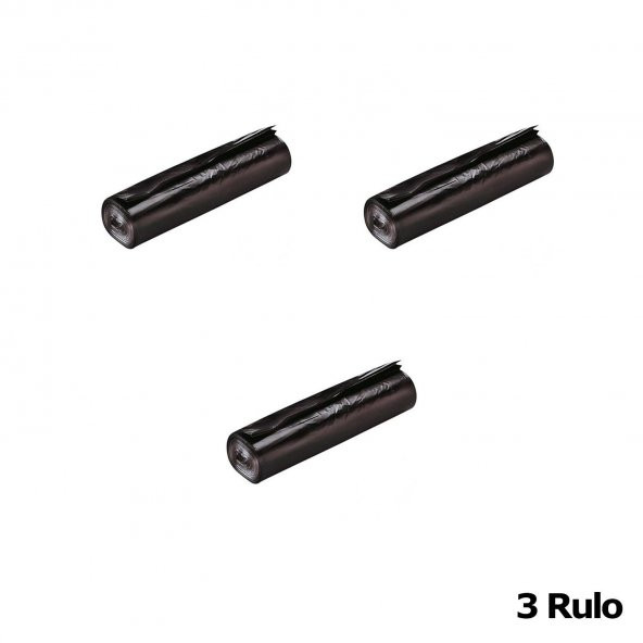 GNR Endüstriyel Battal Çöp Torbası Poşeti - 2 Kat - Siyah - 300 Gr. - 75x90 Cm. -10 Adetlik 3 Rulo - 2