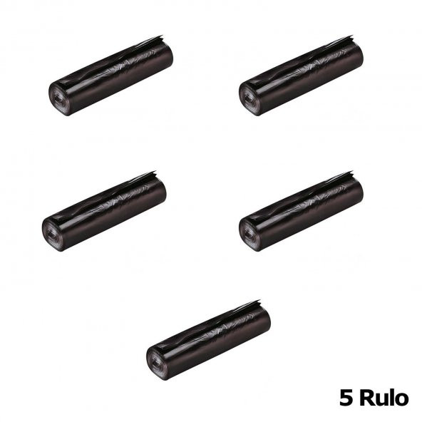 GNR Endüstriyel Battal Çöp Torbası Poşeti - 2 Kat - Siyah - 300 Gr. - 75x90 Cm. -10 Adetlik 5 Rulo - 2
