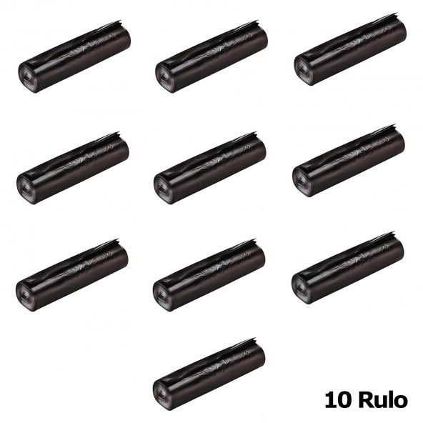 GNR Endüstriyel Battal Çöp Torbası Poşeti - 2 Kat - Siyah - 300 Gr. - 75x90 Cm. -10 Adetlik 10 Rulo - 2