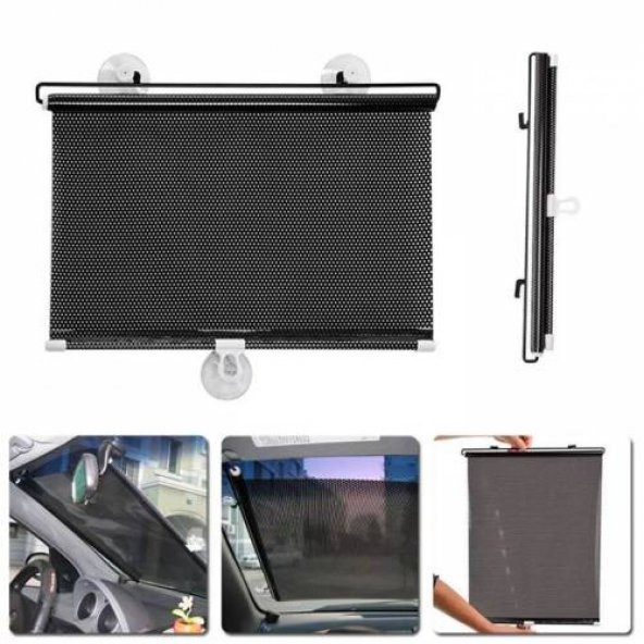 Coofbe Araç Güneşlik Otomatik Geri Çekilebilir 58x125cm Araç Ön Cam Güneşlik Katlanabilir Araç Oto Ön Cam Güneşlik - 2