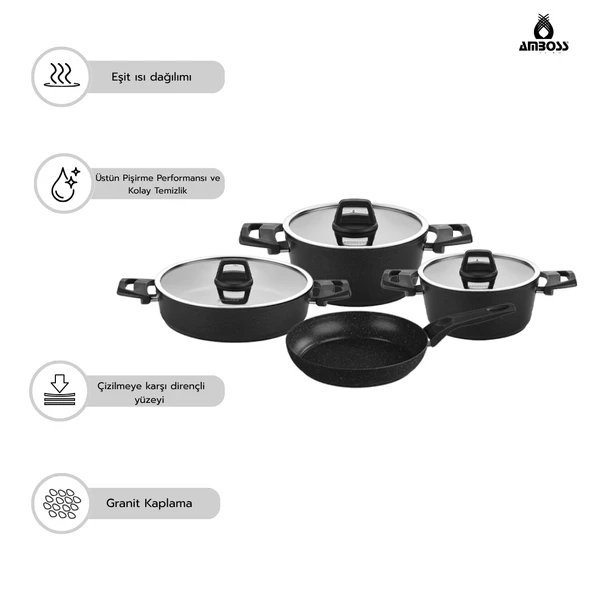 Cosmos 9 Parça Titanyum Kaplama Tencere Sahan Seti - Resim 2