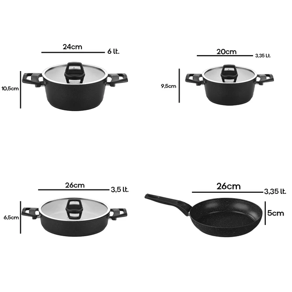 Cosmos 9 Parça Titanyum Kaplama Tencere Sahan Seti - Resim 4