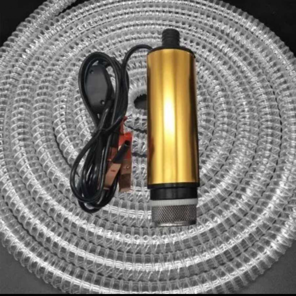 KIZILIRMAK 12 VOLT ALÜMİNYUM DALGIÇ TİPİ MAZOT AKTARMA POMPASI(FİLTRELİ) + HORTUM