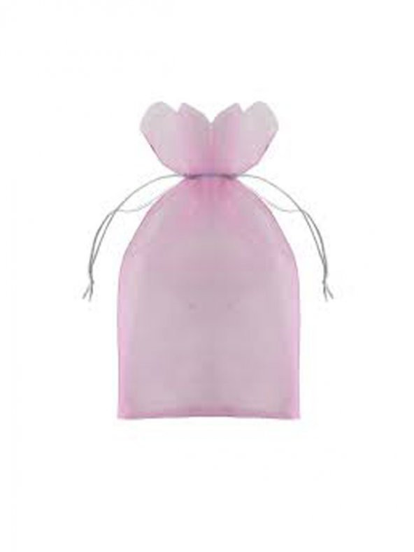 Pembe Renk 12*14 cm Organze Tül Kese  100 Adet