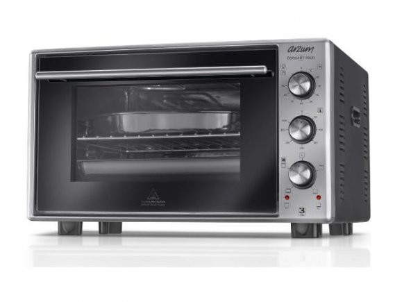 ARZUM AR2002 COOKART MAXİ 50 LT.ÇİFT CAMLI FIRIN - İNOX