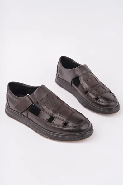 Muggo Oliver Garantili Erkek Günlük Klasik Hakiki Deri  Rahat Ortopedik Sandalet - 2