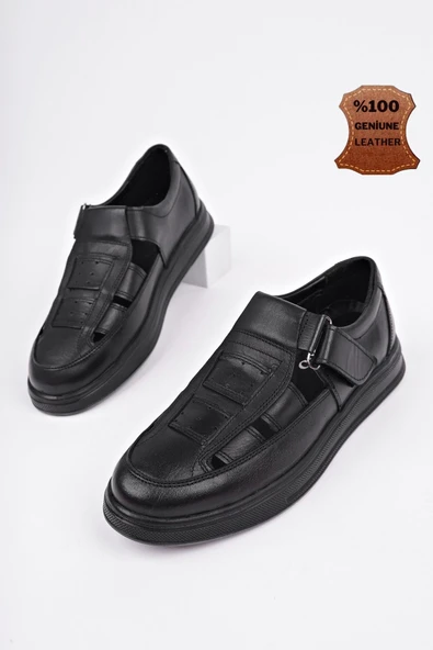 Muggo Oliver Garantili Erkek Günlük Klasik Hakiki Deri  Rahat Ortopedik Sandalet - 8