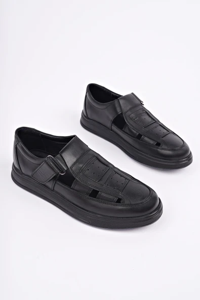 Muggo Oliver Garantili Erkek Günlük Klasik Hakiki Deri  Rahat Ortopedik Sandalet - 9