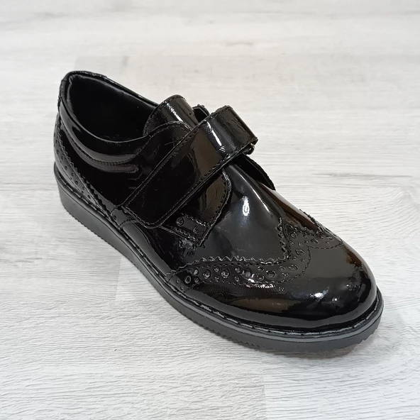 Fiyra 9007 Siyah Rugan Oxford Cırtlı Erkek Çocuk Sünnet Ayakkabı - 6