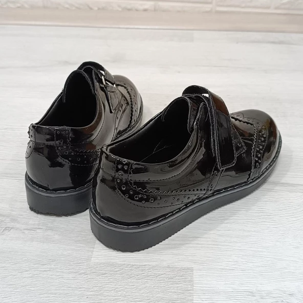 Fiyra 9007 Siyah Rugan Oxford Cırtlı Erkek Çocuk Sünnet Ayakkabı - 3