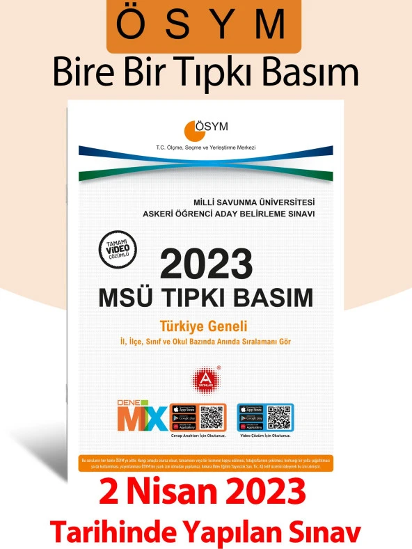 2023 MSÜ Tıpkı Basım (2023 MSÜ Çıkmış Sorular) Tamamı Video Çözümlü