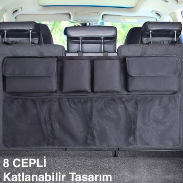 Coofbe Oxford Su Geçirmez Özel Kumaş 8 Bölmeli Koltuk Arkası Bagaj Organizer Bagaj Düzenleme Çantası - 2
