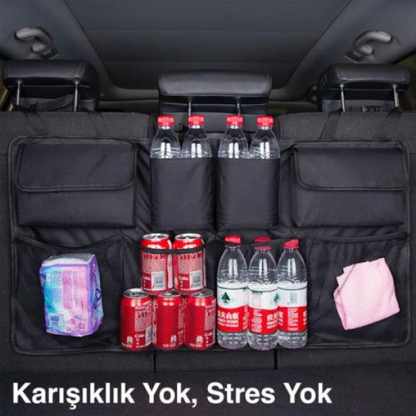 Coofbe Oxford Su Geçirmez Özel Kumaş 8 Bölmeli Koltuk Arkası Bagaj Organizer Bagaj Düzenleme Çantası - 4