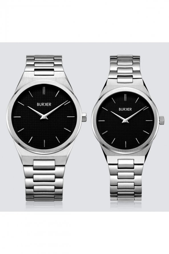 Burker Adam & Eve Silver Black Çift Kol Saati - 1