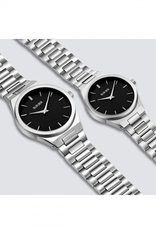 Burker Adam & Eve Silver Black Çift Kol Saati - 3