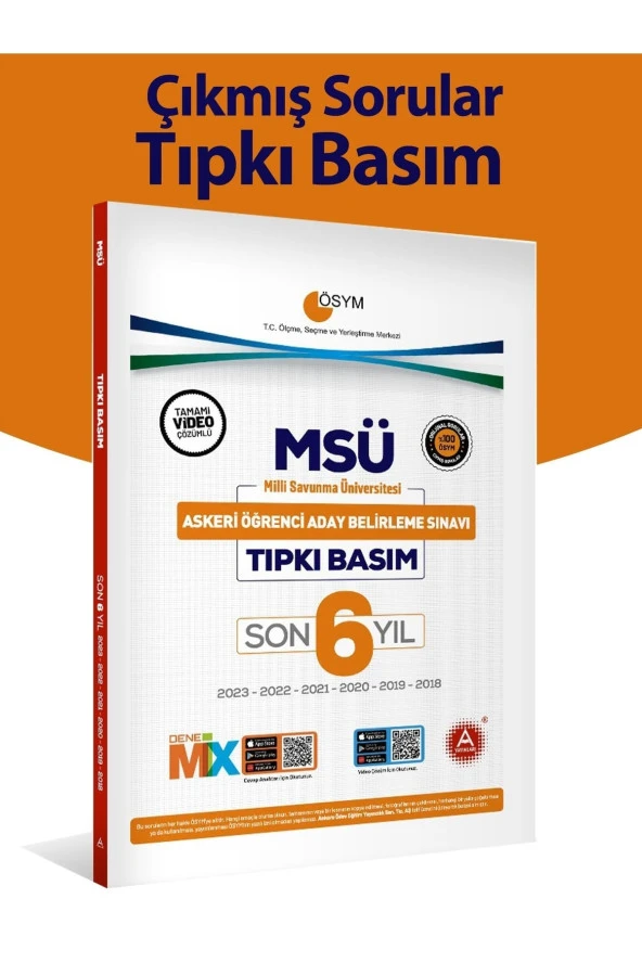 Son 6 Yıl MSÜ Çıkmış Sorular-Tıpkı Basım 2023-2022-2021-2020-2019-2018 Sınavları