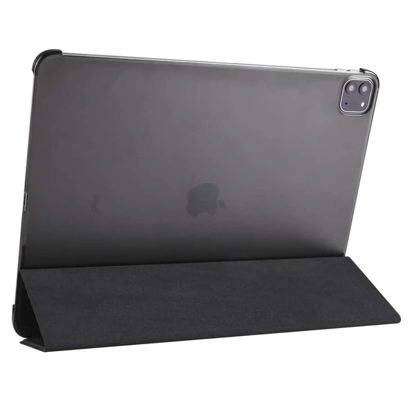 Apple iPad Pro 12.9 2022 M2 Zore Smart Cover Standlı 1-1 Kılıf  Siyah