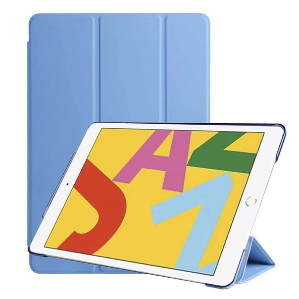 Apple iPad 10.2 (8.Nesil) Zore Smart Cover Standlı 1-1 Kılıf  Mavi