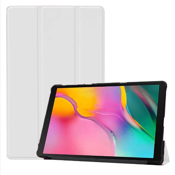 Apple iPad 10.2 (8.Nesil) Zore Smart Cover Standlı 1-1 Kılıf  Beyaz