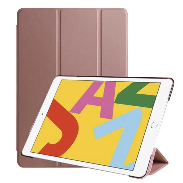 Apple iPad 10.2 (8.Nesil) Zore Smart Cover Standlı 1-1 Kılıf  Rose Gold