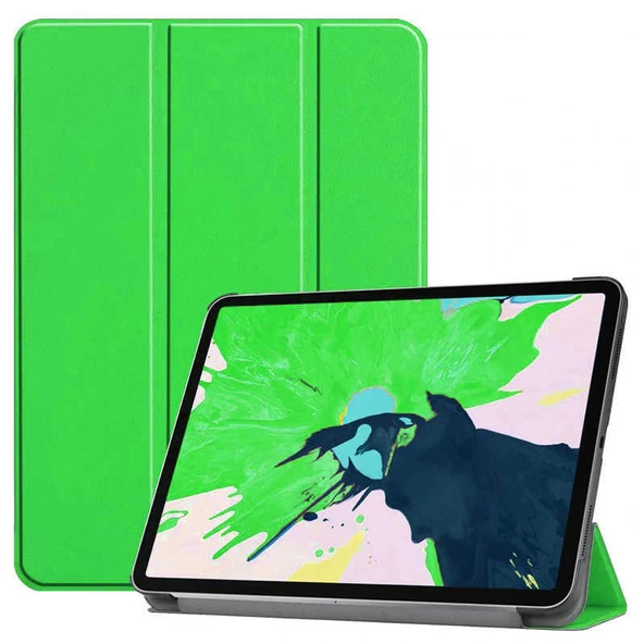 Apple iPad Pro 12.9 2022 M2 Zore Smart Cover Standlı 1-1 Kılıf  Yeşil