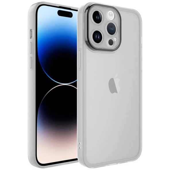 Apple iPhone 14 Pro Max Kılıf Kamera Korumalı Transparan Zore Post Kapak Kılıf  Renksiz