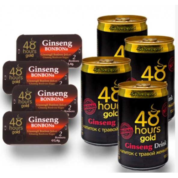 48 Hours Gold Ginseng Içecek 4'lü 48 Hours Gold Bonbon Şeker