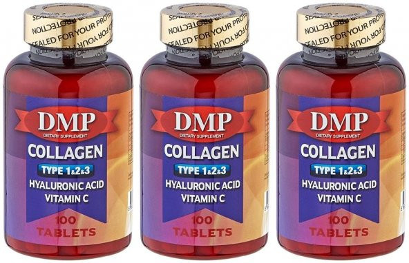 Dmp Hidrolize Kolajen Tip 1-2-3 3x100 Tablet Hyaluronik Asit Vitamin C Vitamini