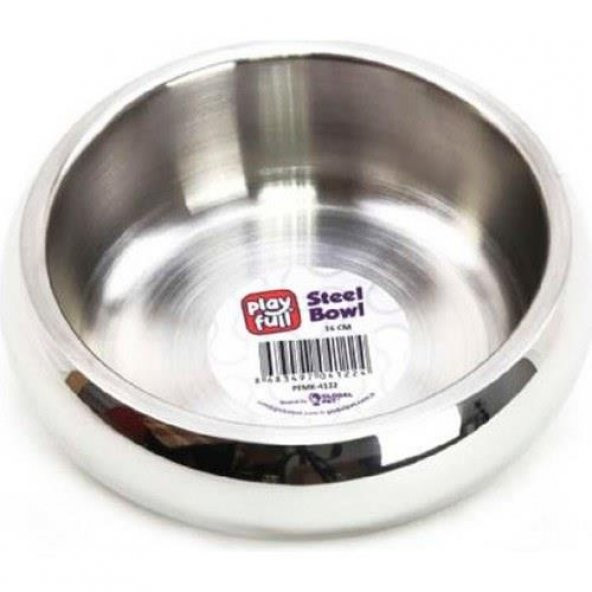 Playfull Çift Taraflı Çelik Mama ve Su Kabı Kauçuk Tabanlı 16 cm - 2