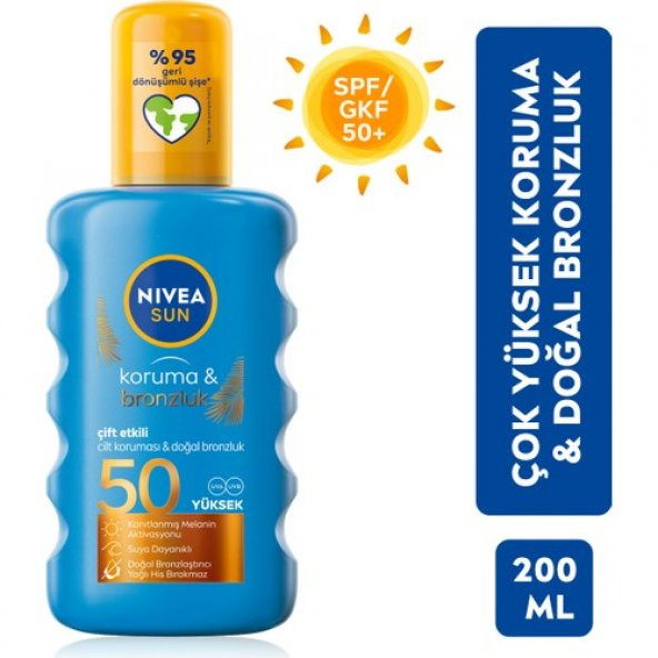 Nivea Sun Koruma Ve Bronzluk 50F Çift Etkili 200ml