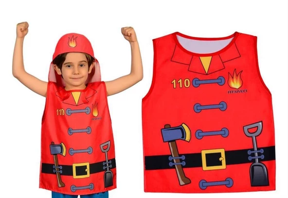 İTFAİYECİ KOSTÜMÜ BASKILI