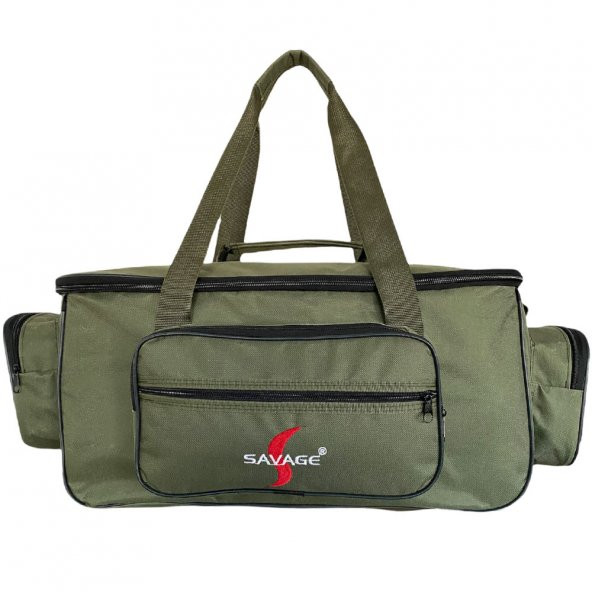 Çok Amaçlı Malzeme Çantası - Büyük - Haki - 35021 - Balıkçı Çantası - Seyahat Çantası - 4