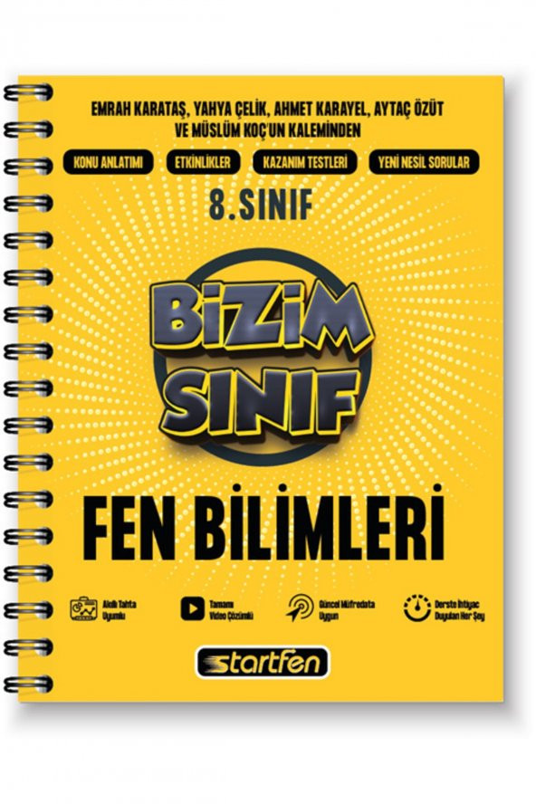 8. Sınıf Bizim Sınıf Fen Bilimleri Defteri