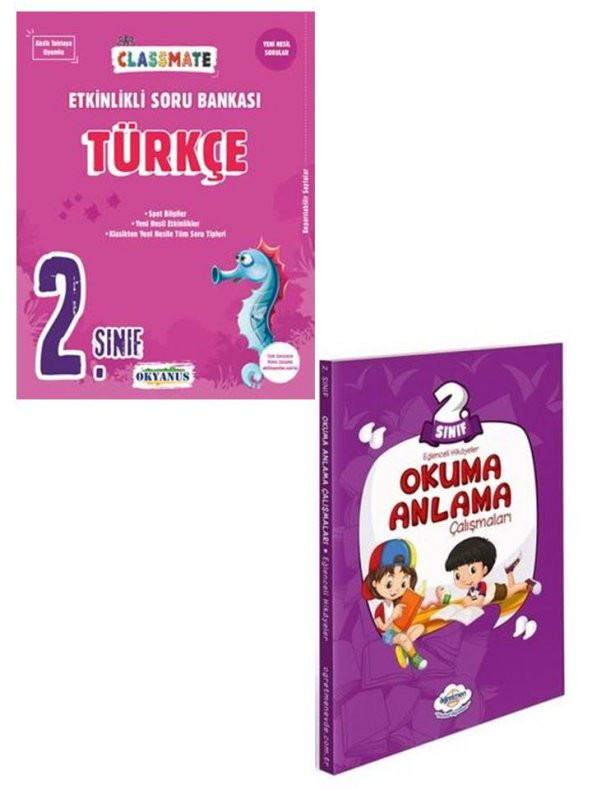 2. Sınıf Classmate Türkçe Etkinlikli Soru Bankası+2.Sınıf Okuma Anlama Çalışmaları