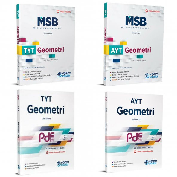 Eğitim Vadisi MSB TYT + AYT Geometri ve PDF TYT + AYT Geometri