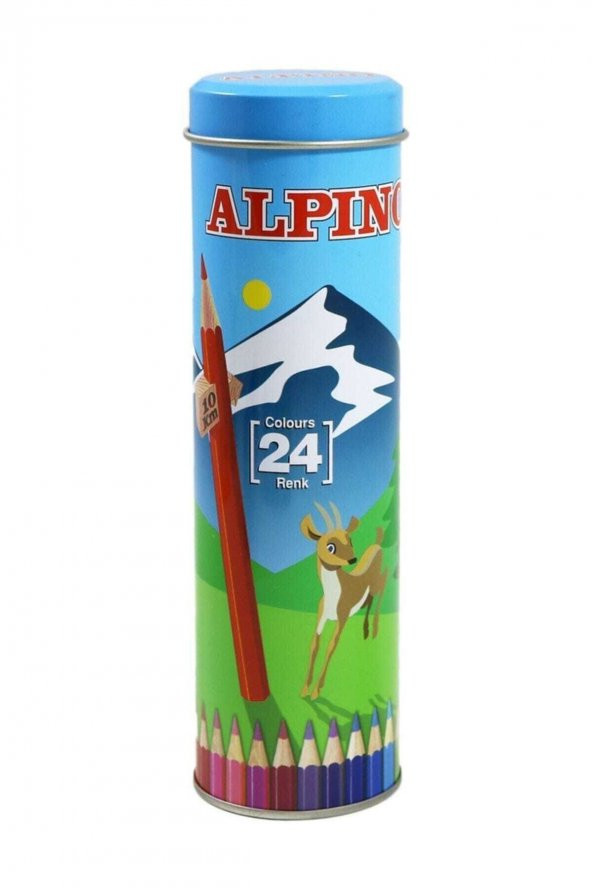 Alpıno Tüp 24 Renk Uzun Kuru Boya Kalemı