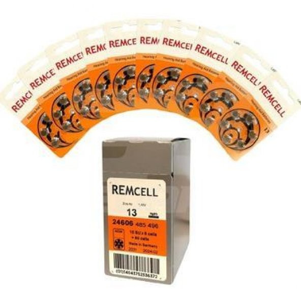 Remcell 13 İşitme Cihazı Pili 6'lı 10 Paket