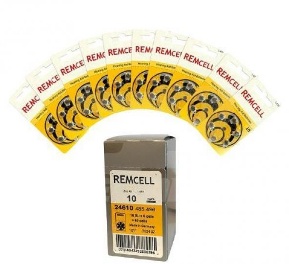 Remcell 10 İşitme Cihazı Pili 6'lı 10 Paket